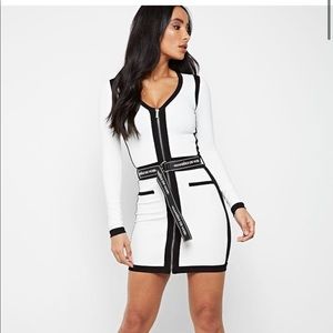 NWT MANIÈRE DE VOIR CONTRAST PANEL DRESS WHITE